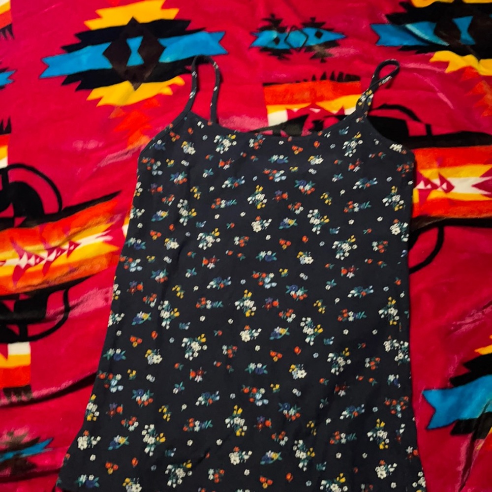 Dark blue with flowers